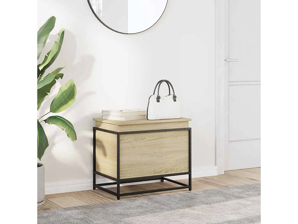 Boîte de rangement avec couvercle chêne sonoma bois ingénierie