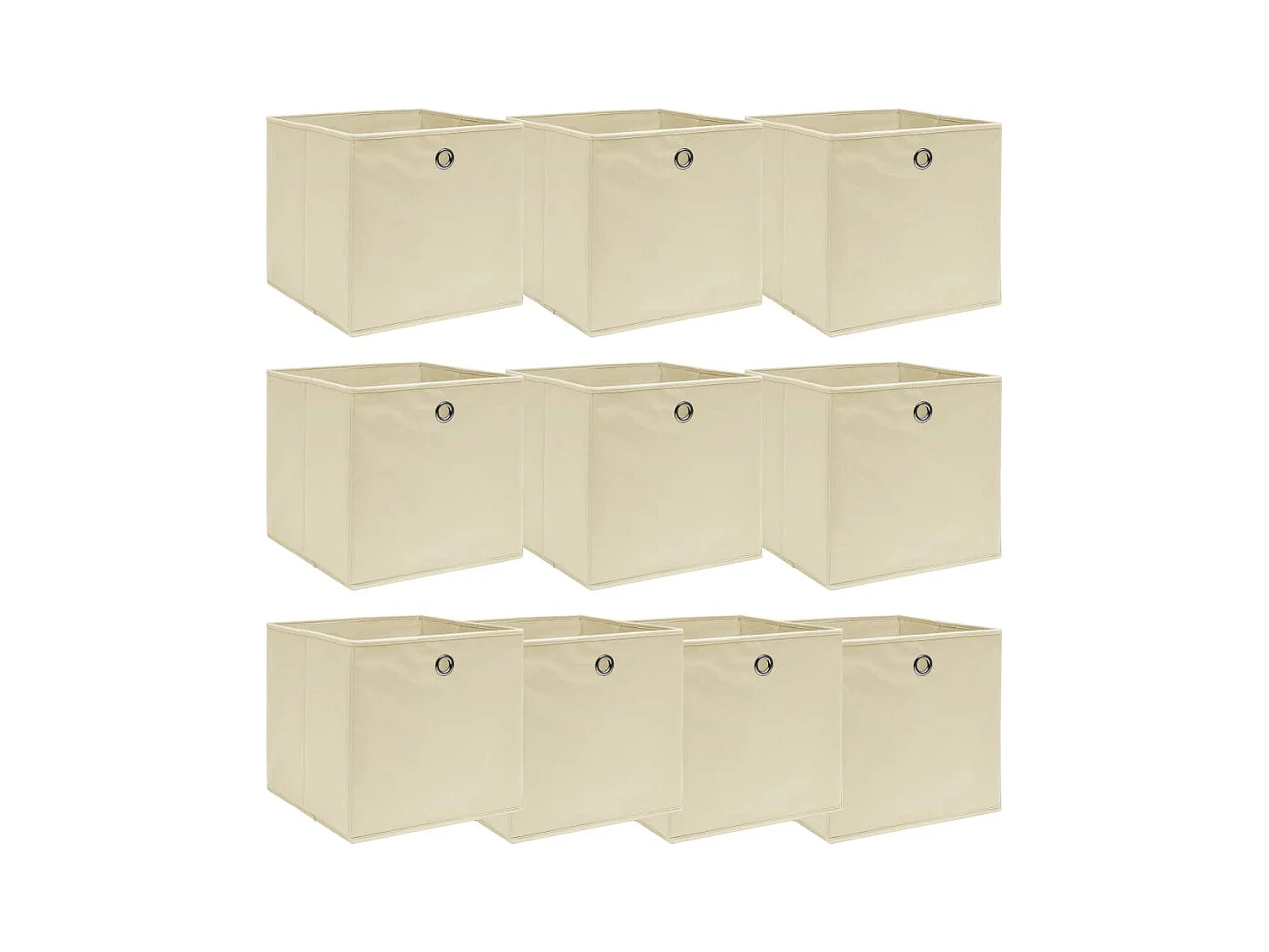 Opbergdozen 10 stuks Crème 32x32x32 cm Stof