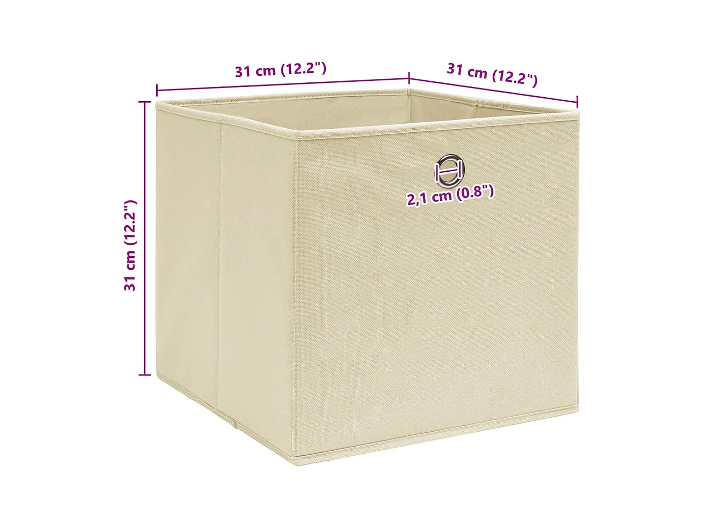 Opbergdozen 10 stuks Crème 32x32x32 cm Stof