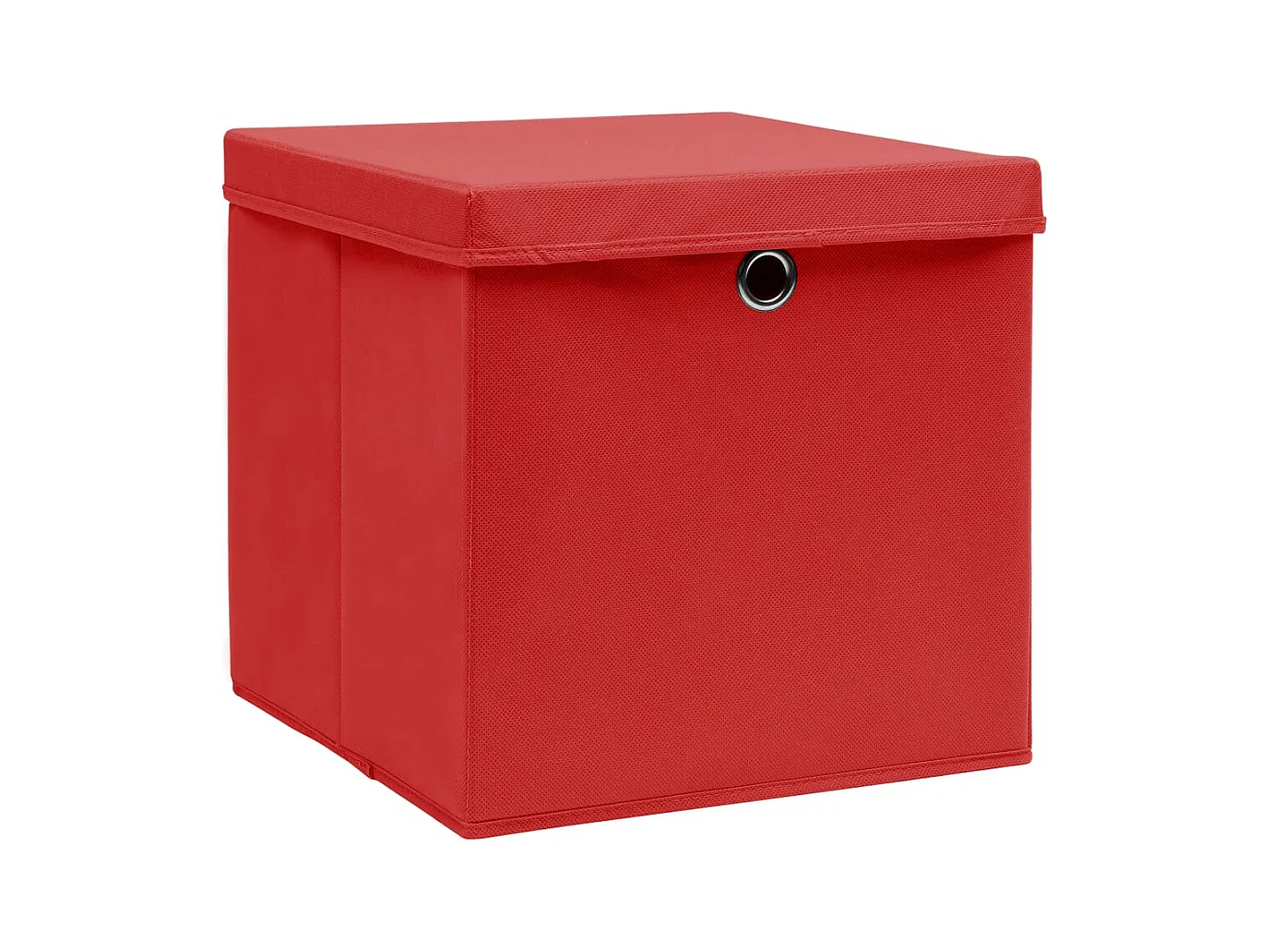 Boîtes de rangement avec couvercles 10 pcs 28x28x28 cm Rouge