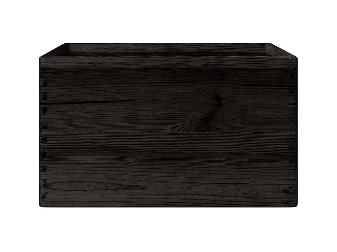 Boîte en bois avec poignées noir 40x30x23 cm bois de pin massif