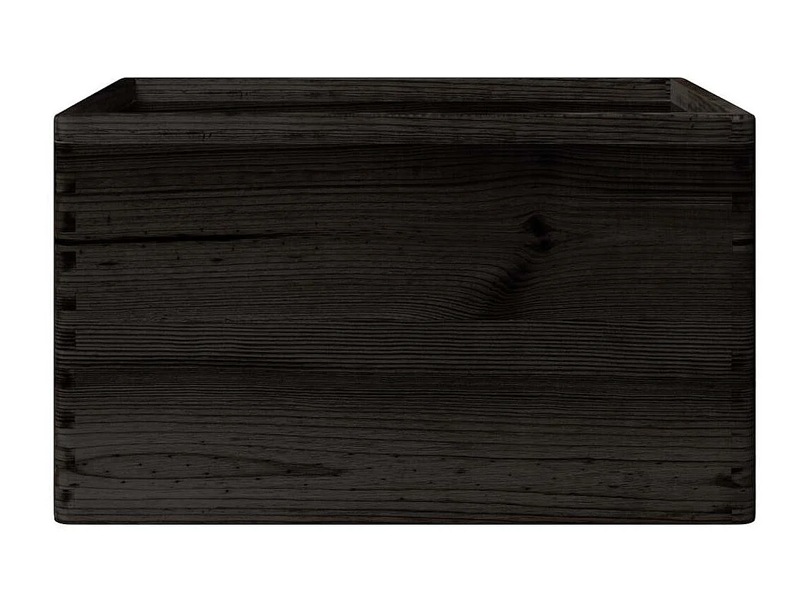 Boîte en bois avec poignées noir 40x30x23 cm bois de pin massif