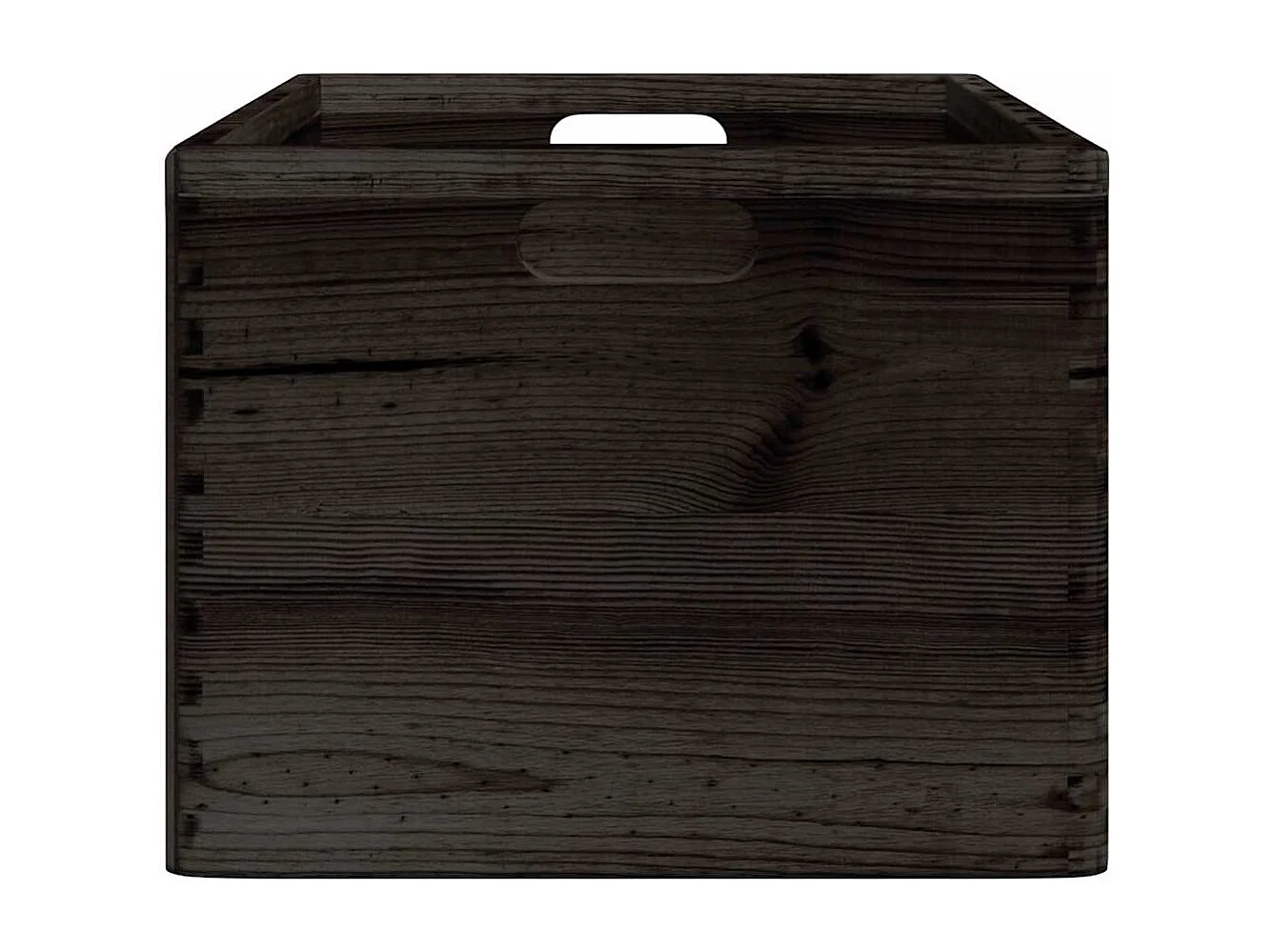 Boîte en bois avec poignées noir 40x30x23 cm bois de pin massif