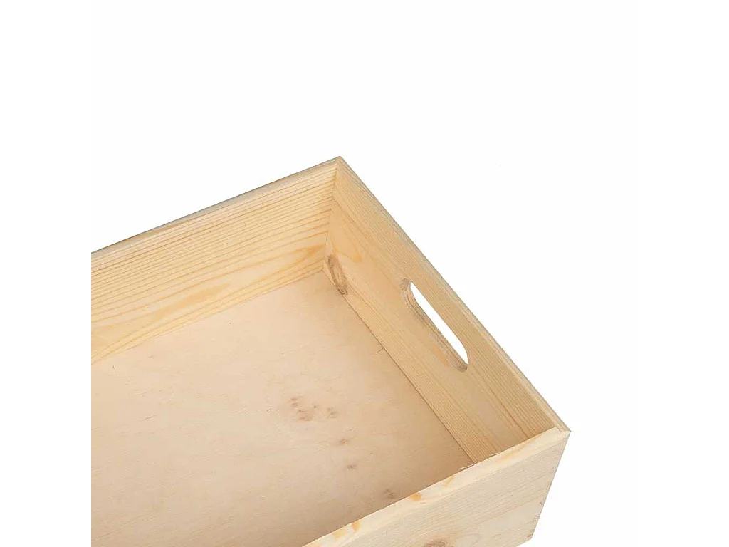 Boîte en bois avec poignées 40x30x13 cm bois de pin massif