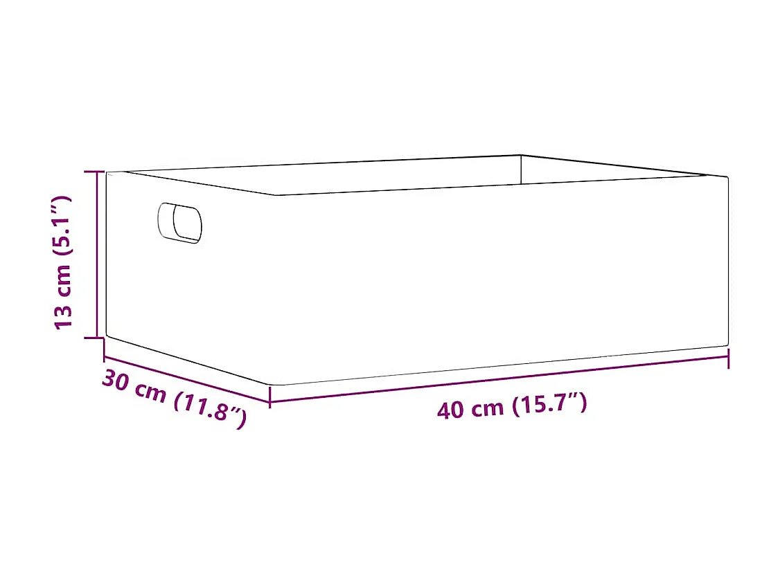 Boîte en bois avec poignées 40x30x13 cm bois de pin massif
