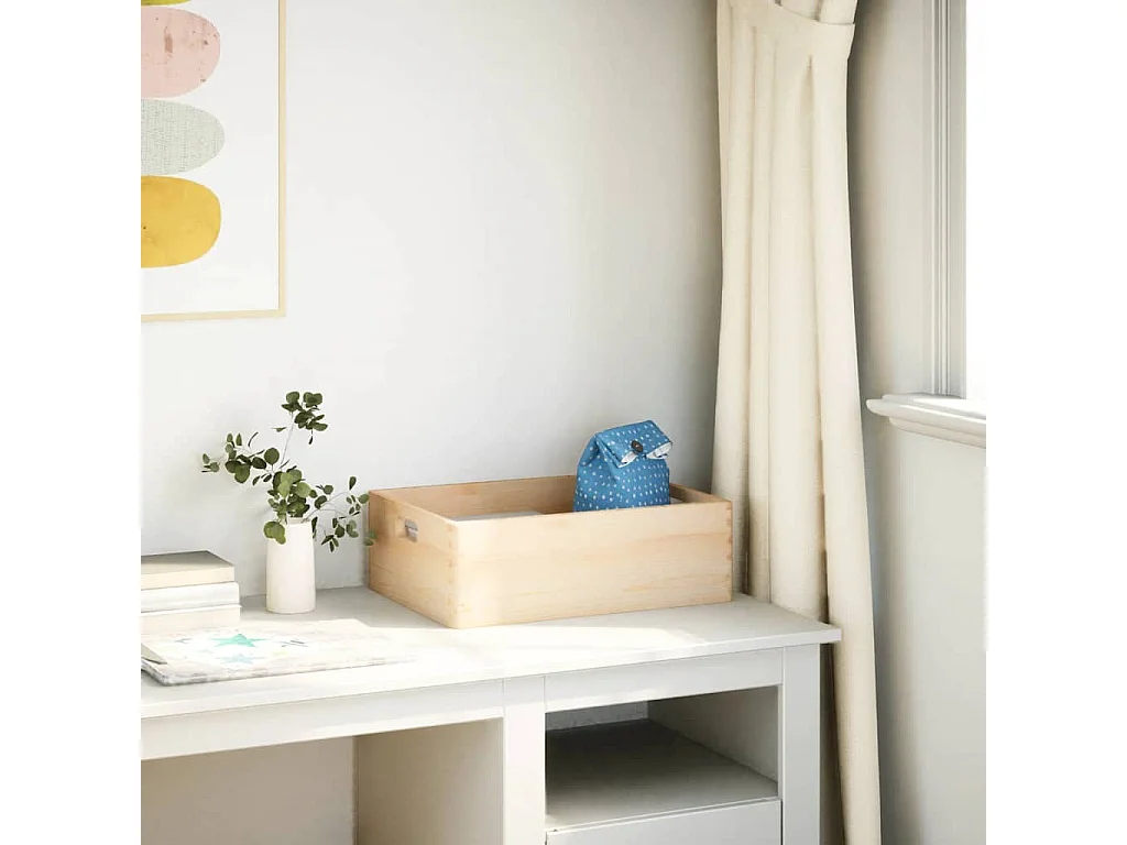 Boîte en bois avec poignées 40x30x13 cm bois de pin massif