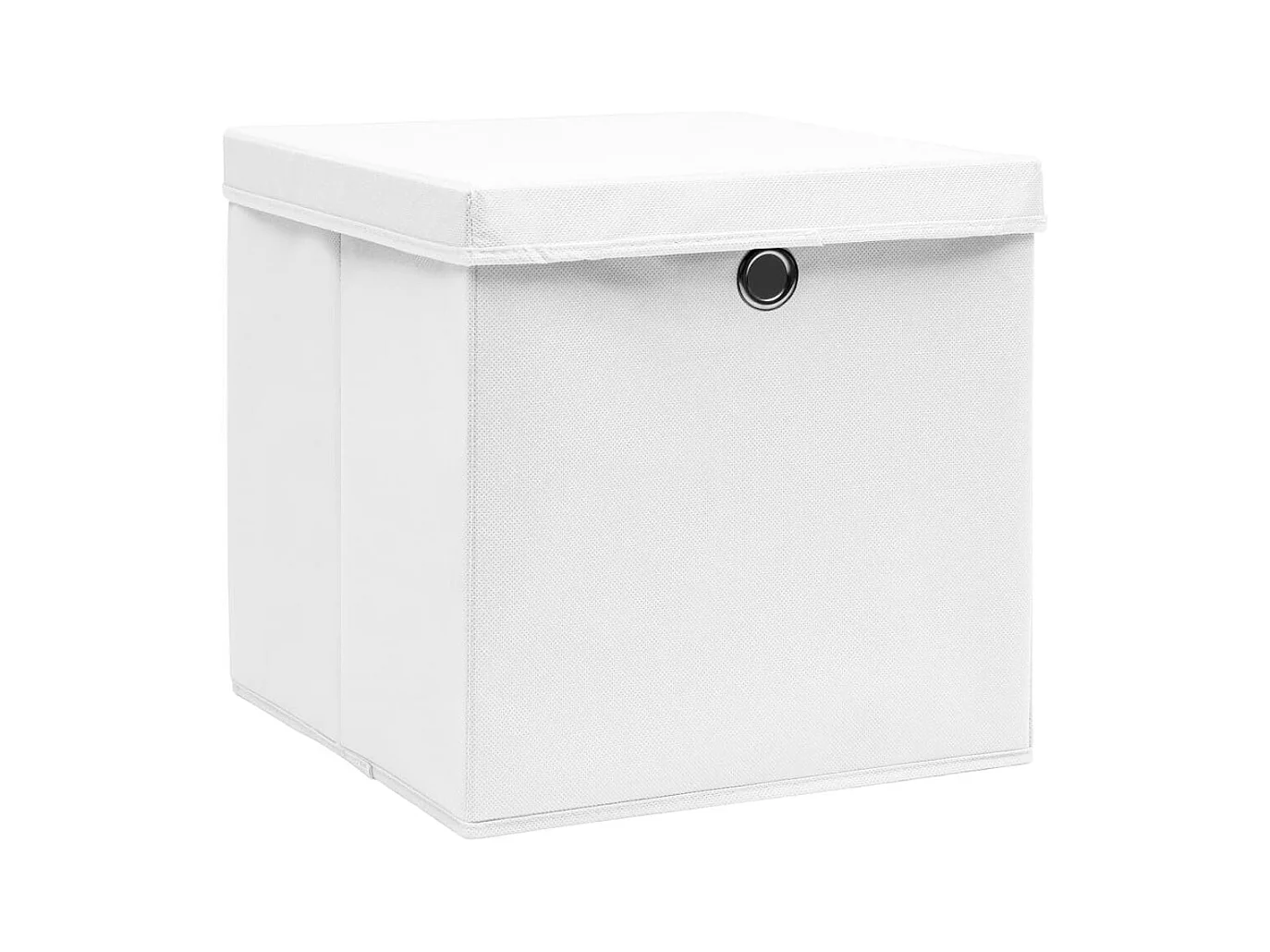 Opbergdozen met deksel 10 stuks wit 32x32x32cm stof