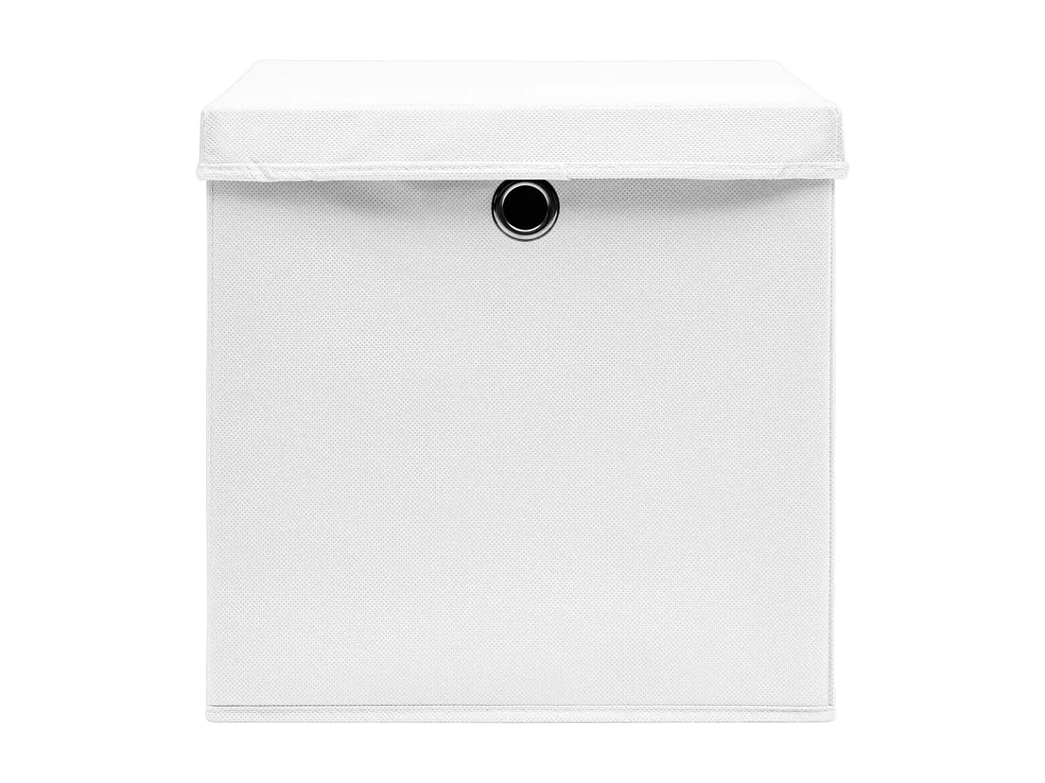 Boîtes de rangement avec couvercle 10pcs Blanc 32x32x32cm Tissu