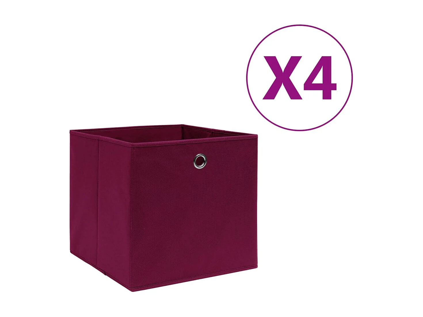 Aufbewahrungsboxen 4 Stück Vliesstoff 28x28x28 cm Dunkelrot