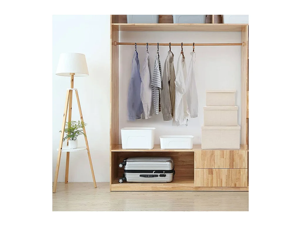 Boîtes de rangement empilables 3 pcs Tissu Crème