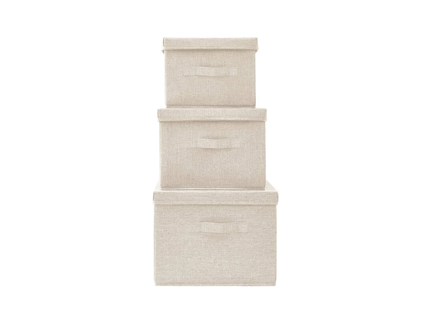 Boîtes de rangement empilables 3 pcs Tissu Crème