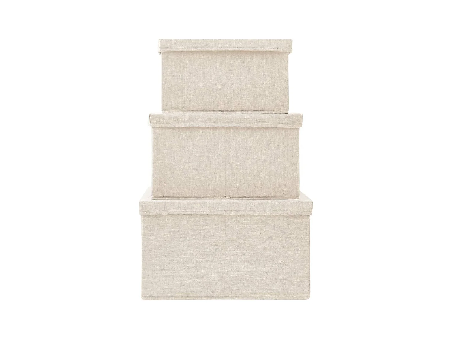 Boîtes de rangement empilables 3 pcs Tissu Crème