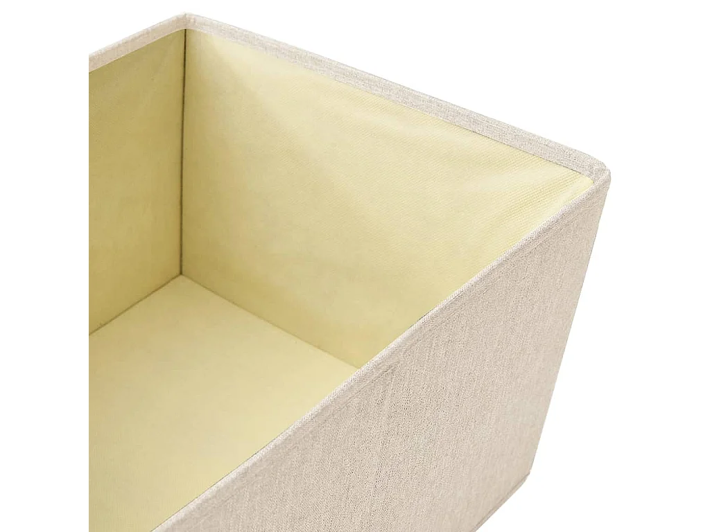 Boîtes de rangement empilables 3 pcs Tissu Crème