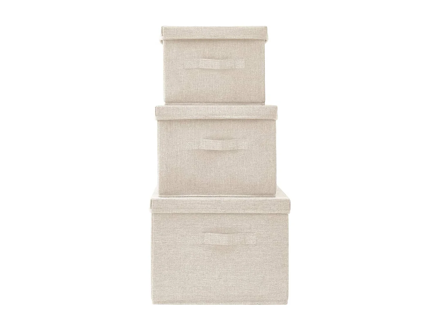 Boîtes de rangement empilables 3 pcs Tissu Crème