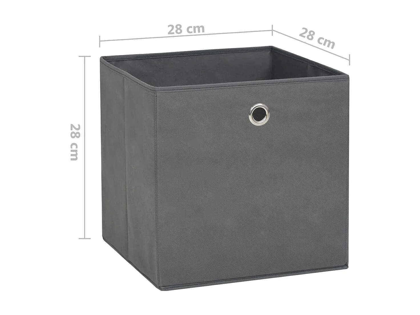 Boîtes de rangement 4 pcs Tissu intissé 28x28x28 cm Gris