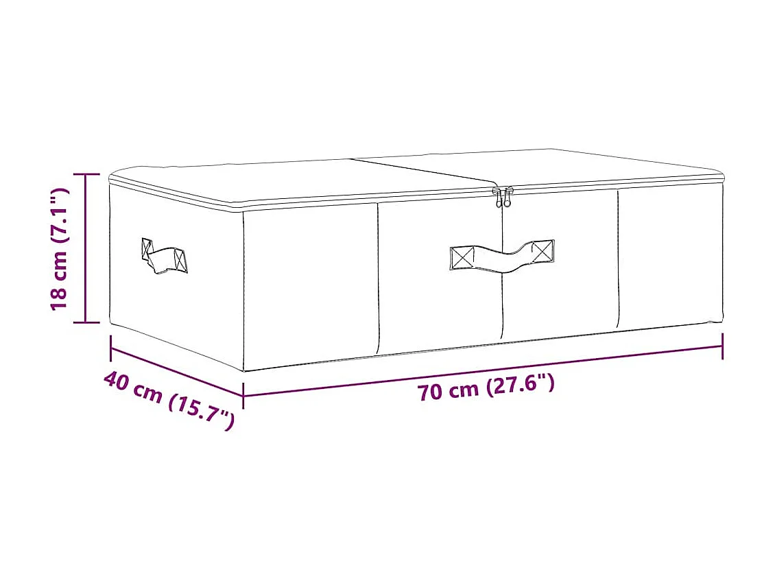 Stoffen opbergdoos 70x40x18 cm Crème