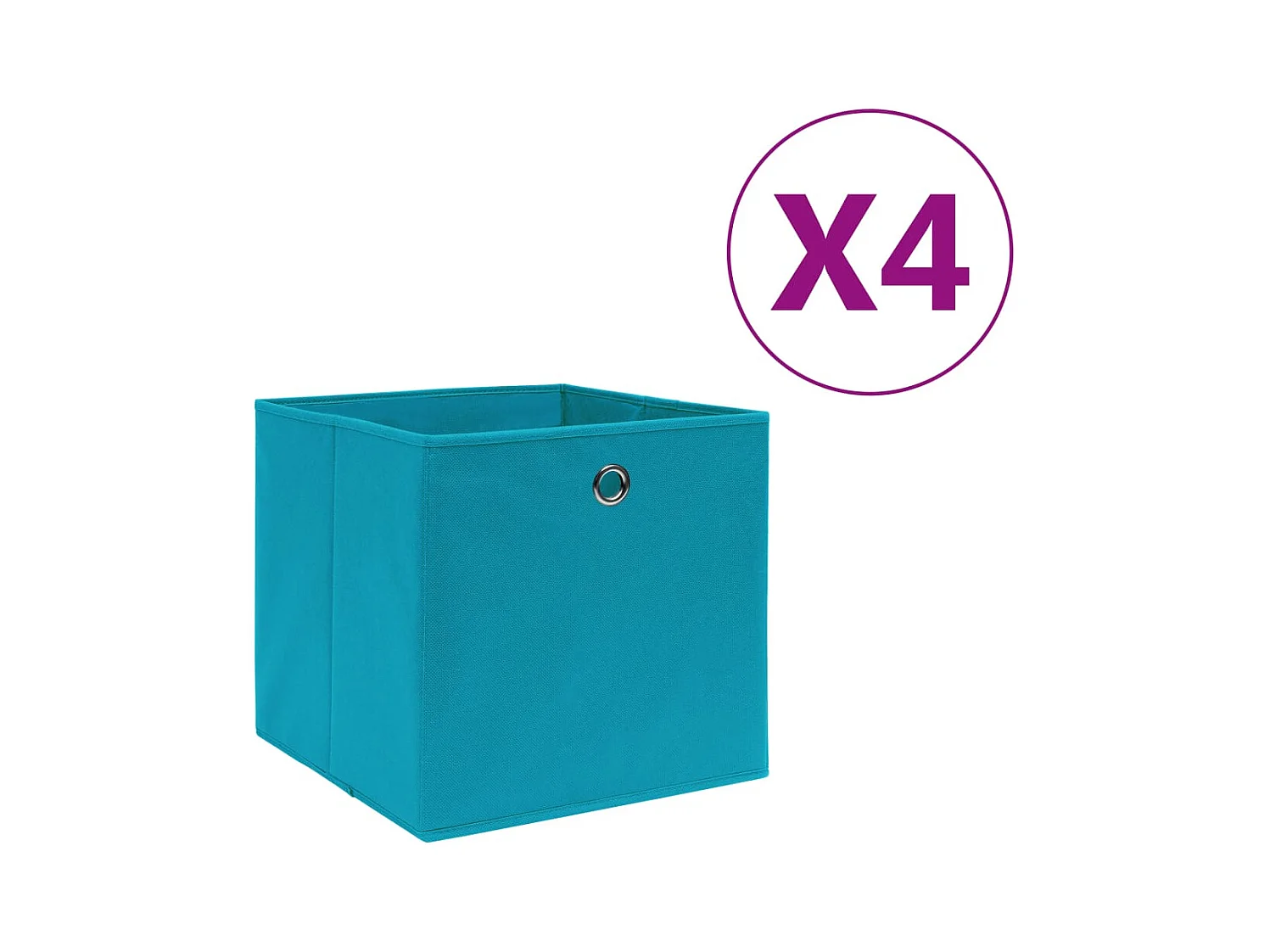 Cajas de almacenaje 4 uds Tela no tejida 28x28x28 cm Azul celeste
