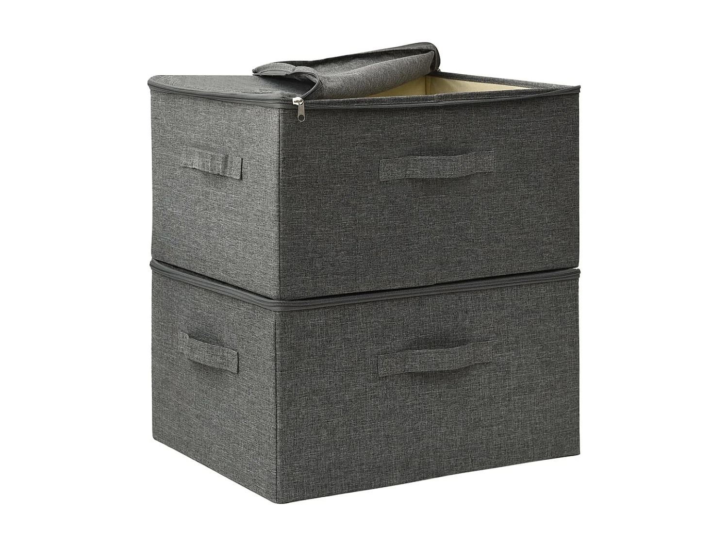 Boîtes de rangement 2 pcs Tissu 43x34x23 cm Anthracite