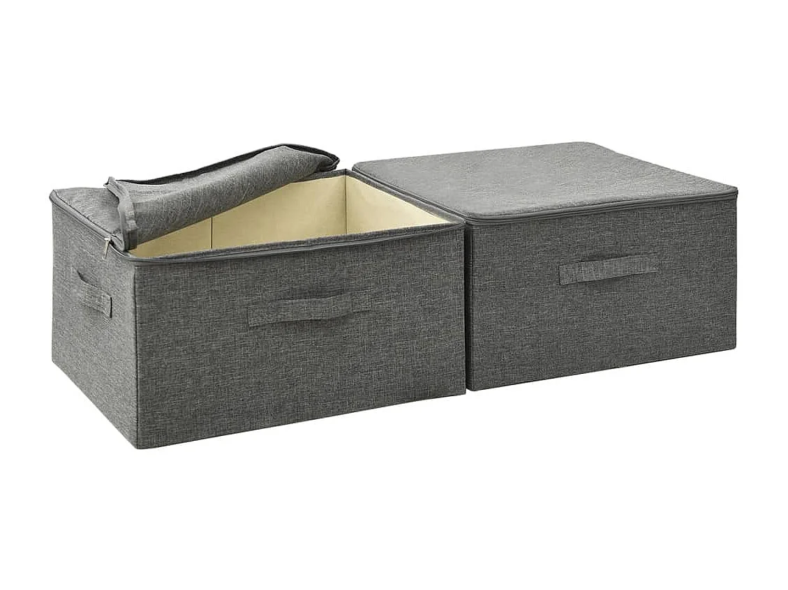Boîtes de rangement 2 pcs Tissu 43x34x23 cm Anthracite