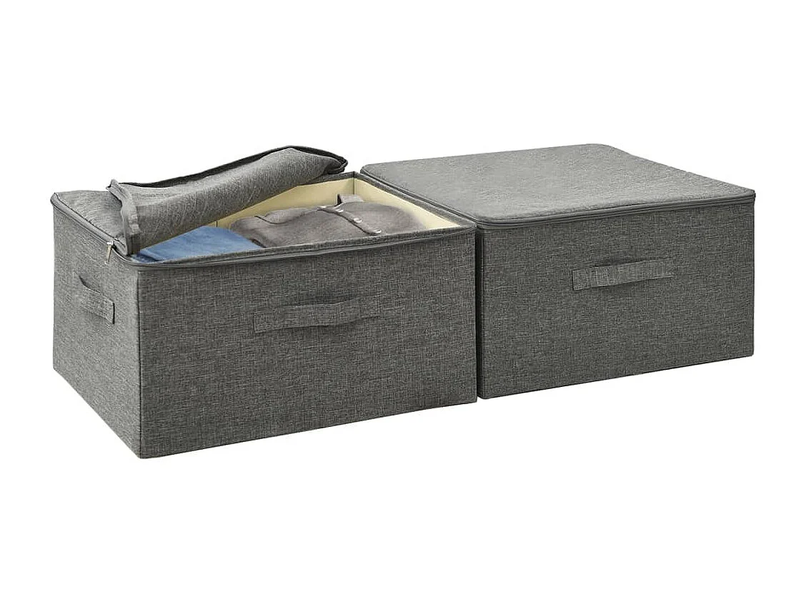 Opbergdozen 2 stuks Stof 43x34x23 cm Antraciet