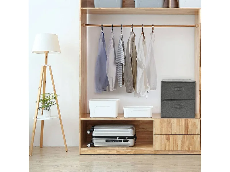 Opbergdozen 2 stuks Stof 43x34x23 cm Antraciet