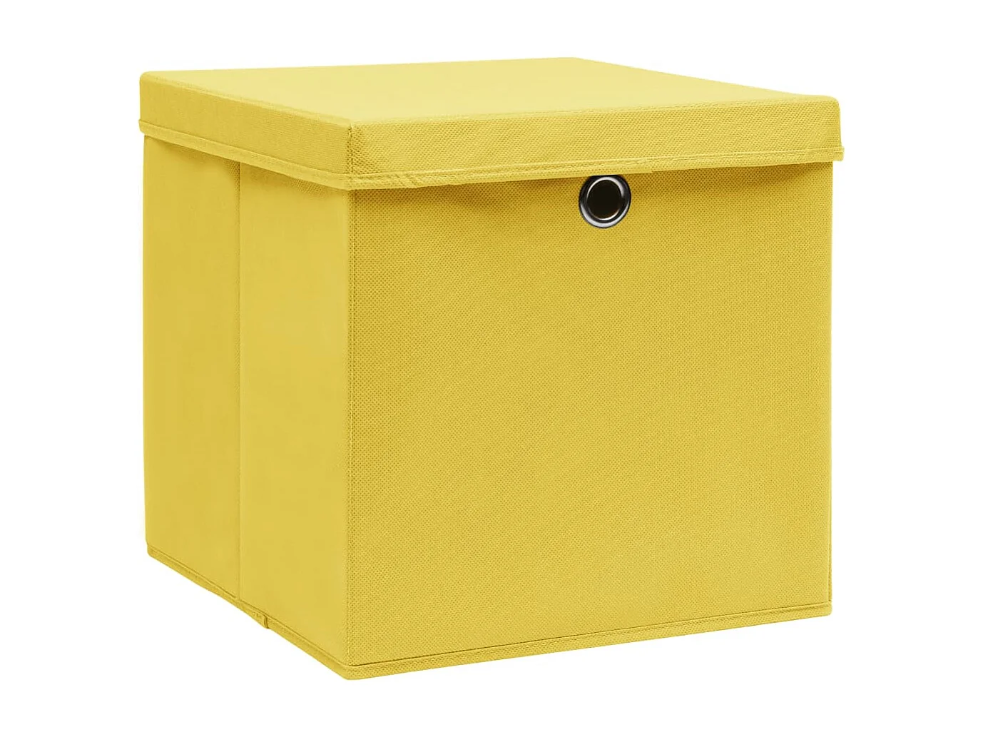 Scatole portaoggetti con coperchio 4 pezzi 28x28x28 cm Giallo