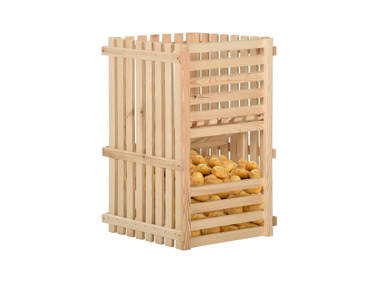 Boîte à pommes de terre 50x50x50 cm Bois de pin solide