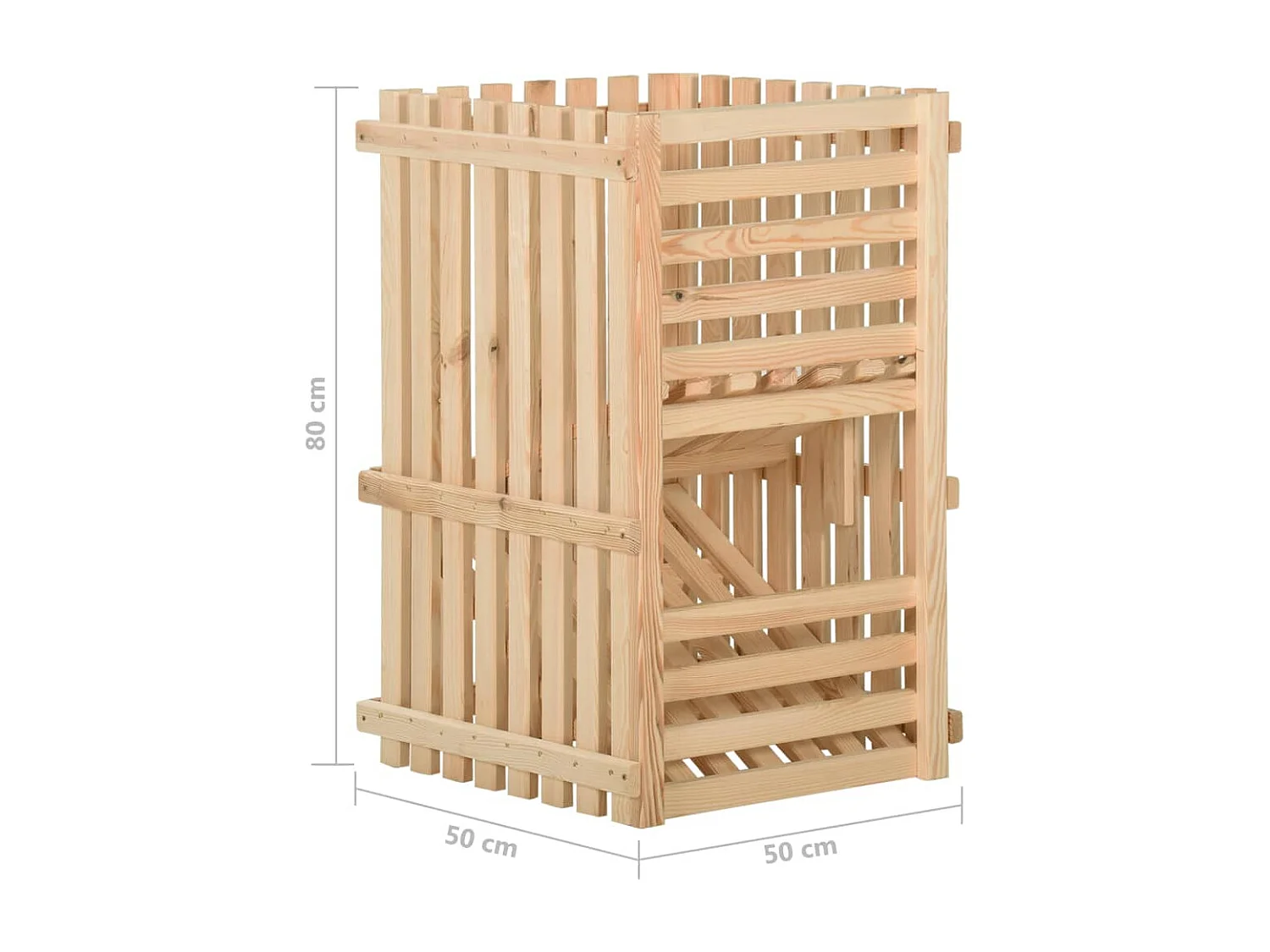 Boîte à pommes de terre 50x50x50 cm Bois de pin solide