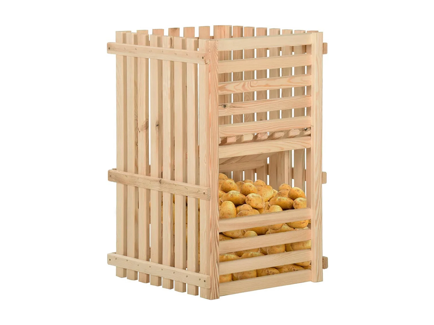 Boîte à pommes de terre 50x50x50 cm Bois de pin solide