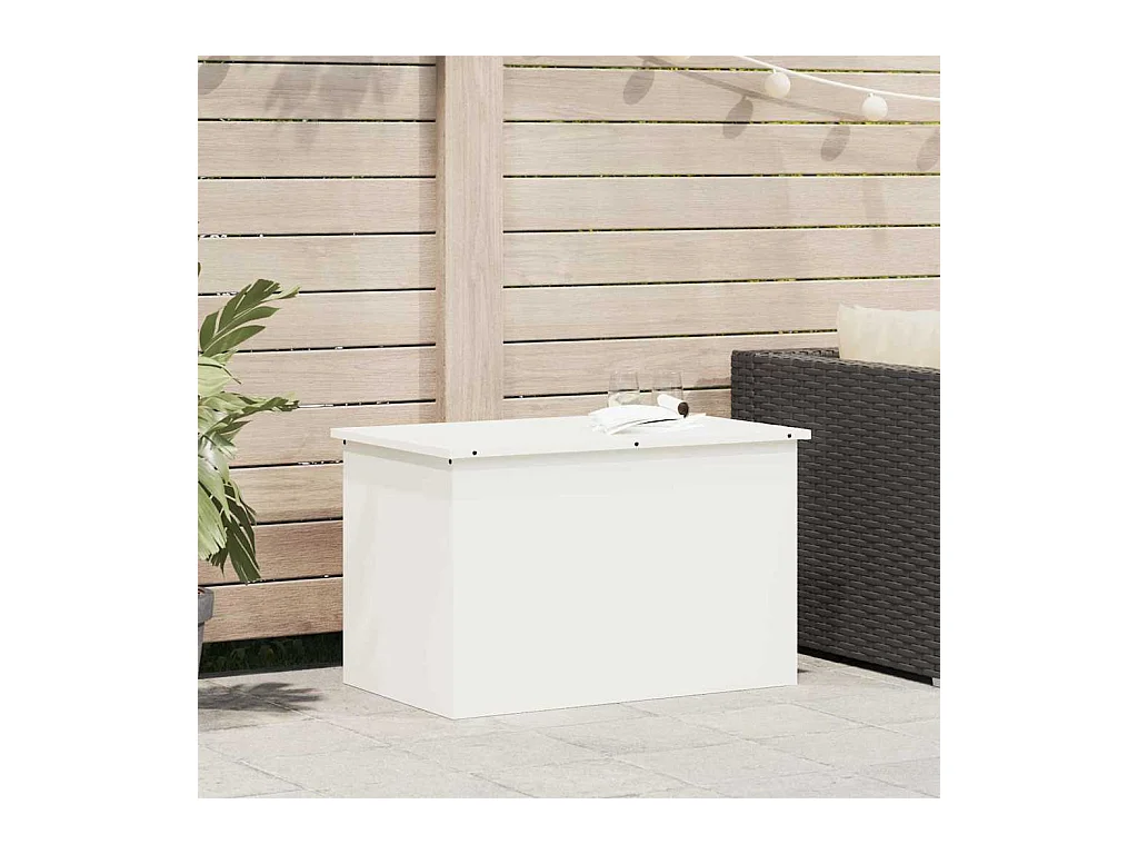 Boîte de Rangement Extérieure Blanc 80 x 50.5 x 50 cm