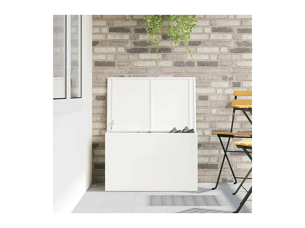 Boîte de Rangement Extérieure Blanc 80 x 50.5 x 50 cm