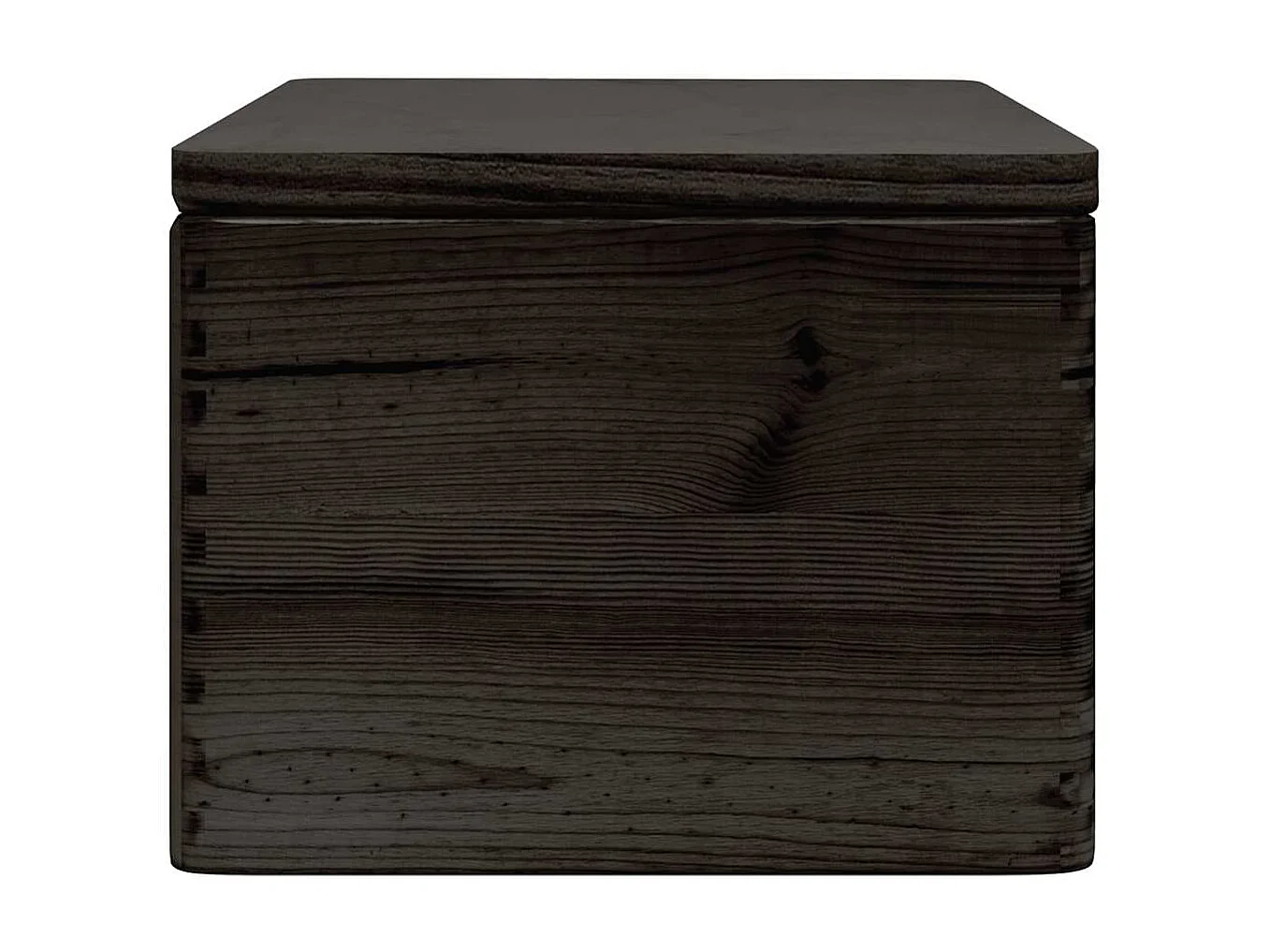 Boîte en bois avec couvercle noir 40x30x23cm bois de pin massif