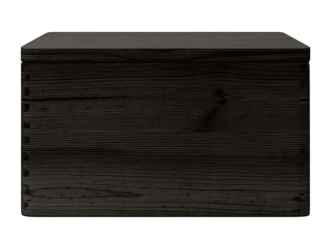 Boîte en bois avec couvercle noir 40x30x23cm bois de pin massif