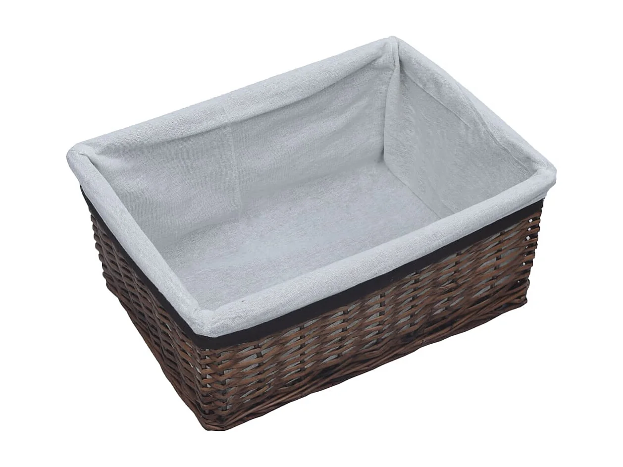 Ensemble de paniers gigognes 3 pcs Marron Saule