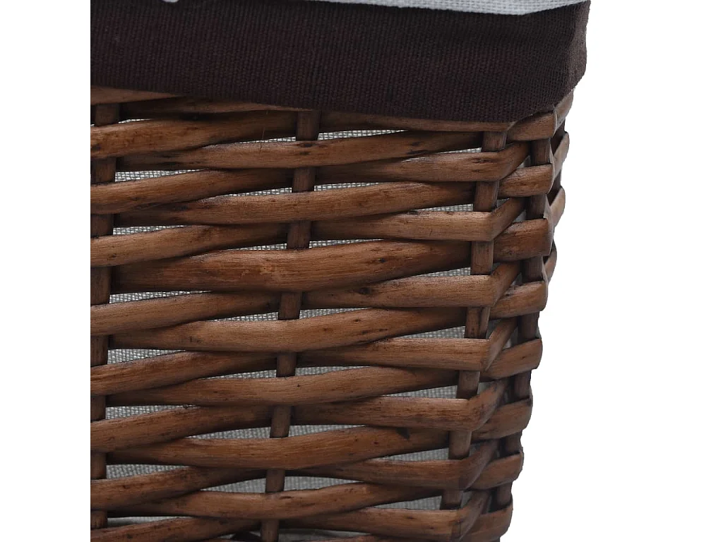 Ensemble de paniers gigognes 3 pcs Marron Saule