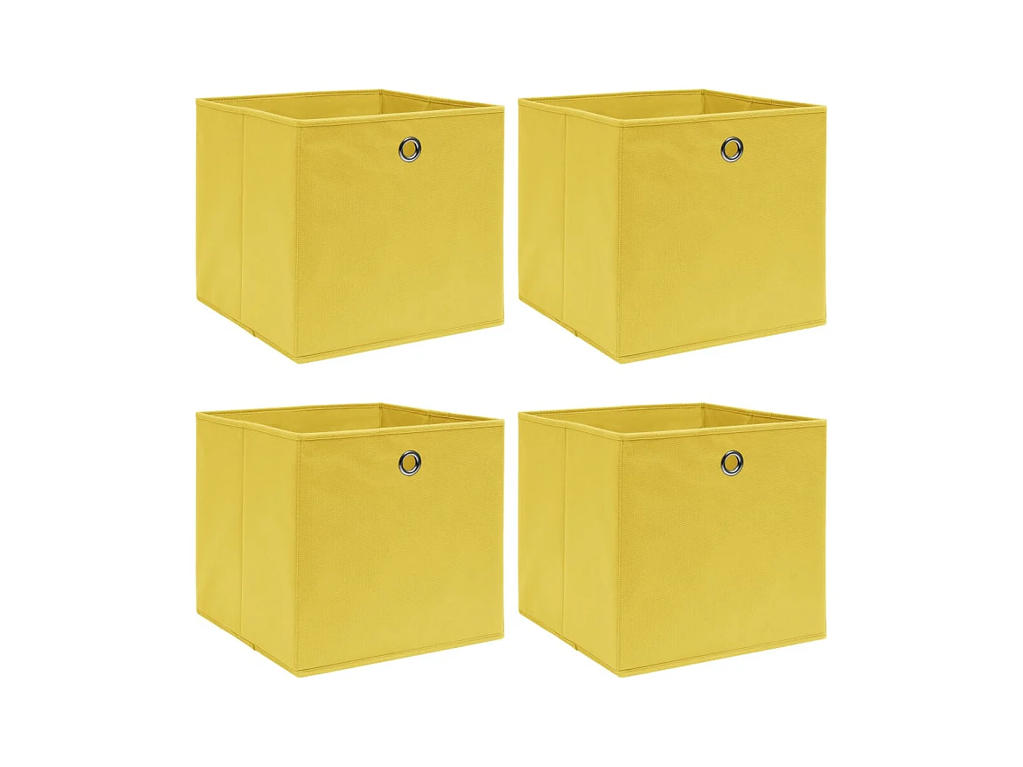 Boîtes de rangement 4 pcs Jaune 32x32x32 cm Tissu