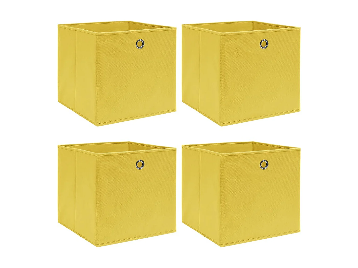 Scatole portaoggetti 4 pezzi Giallo 32x32x32 cm Tessuto