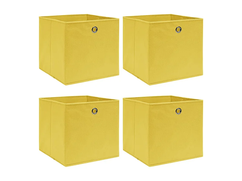 Opbergdozen 4 stuks Geel 32x32x32 cm Stof
