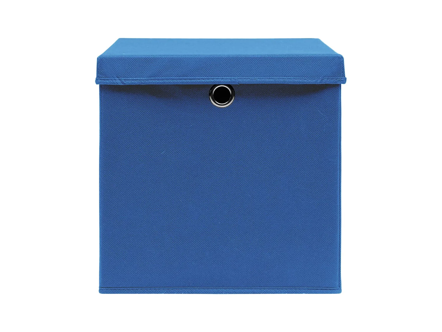 Cajas de almacenaje con tapa 4 uds Azul 32x32x32 cm Tela