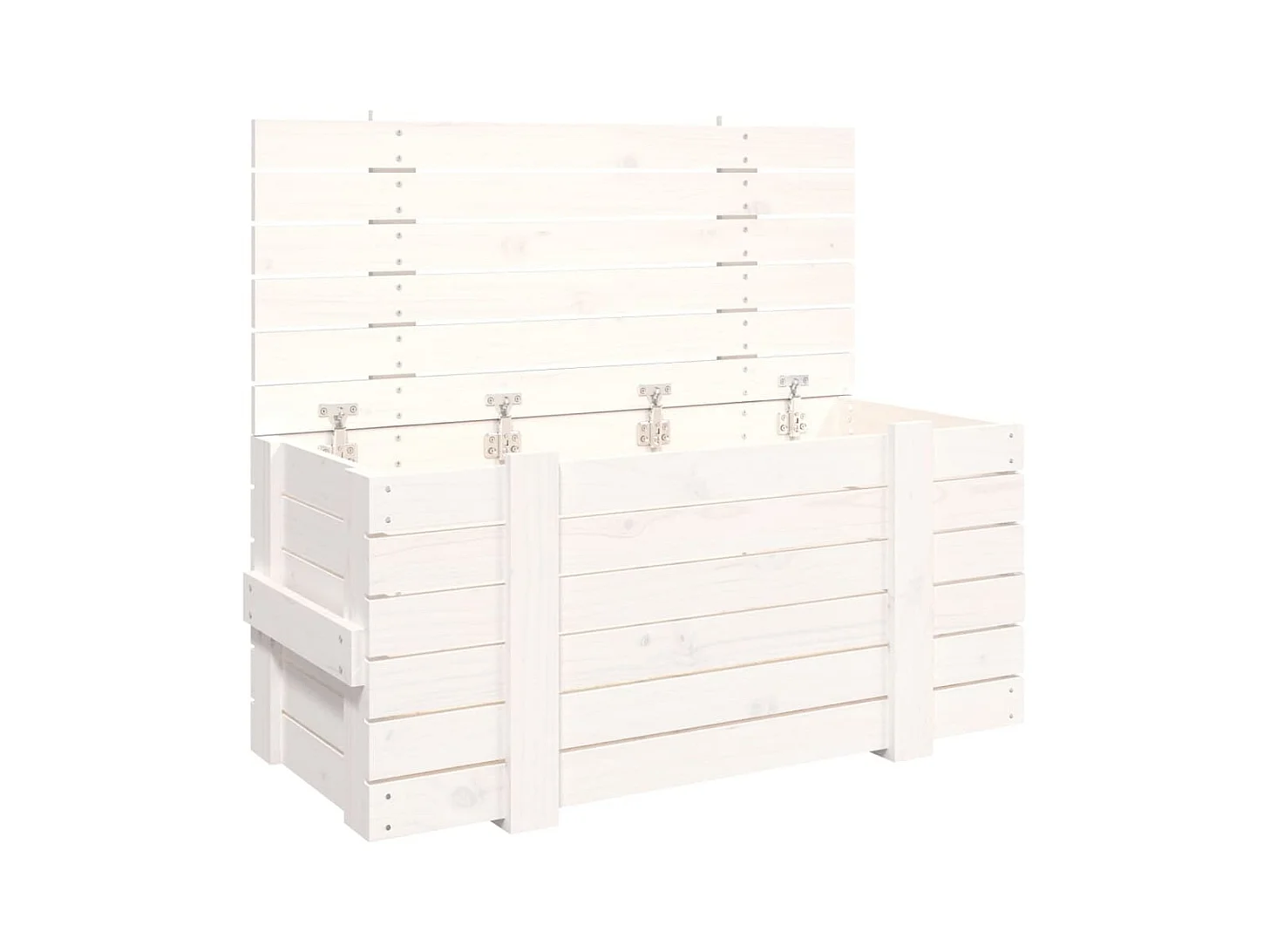 Opbergdoos Wit 91x40,5x42 cm Massief grenenhout