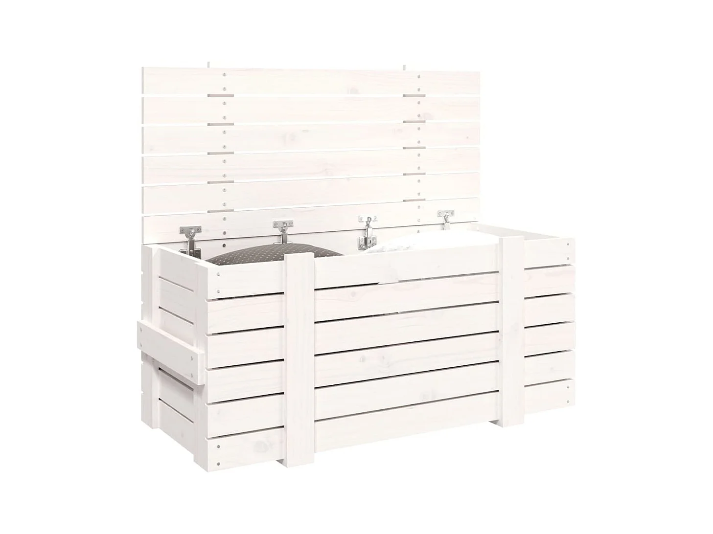 Opbergdoos Wit 91x40,5x42 cm Massief grenenhout