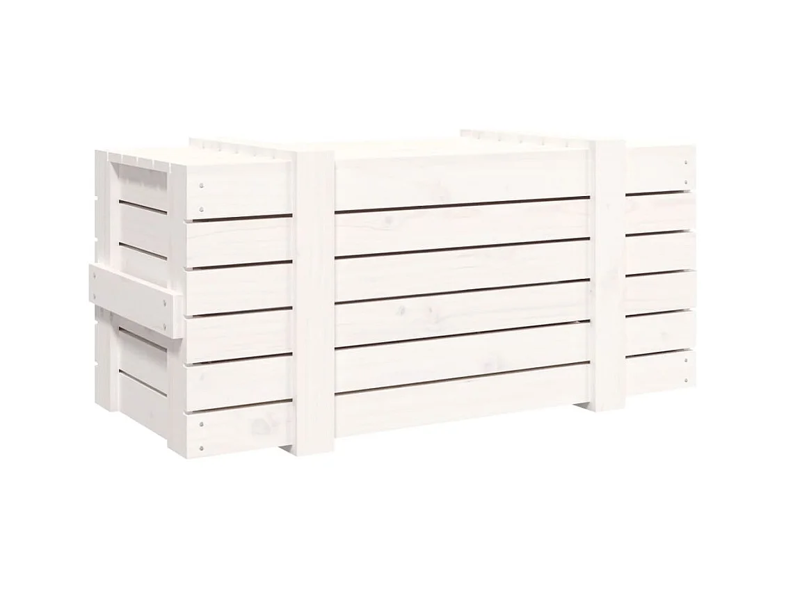 Opbergdoos Wit 91x40,5x42 cm Massief grenenhout