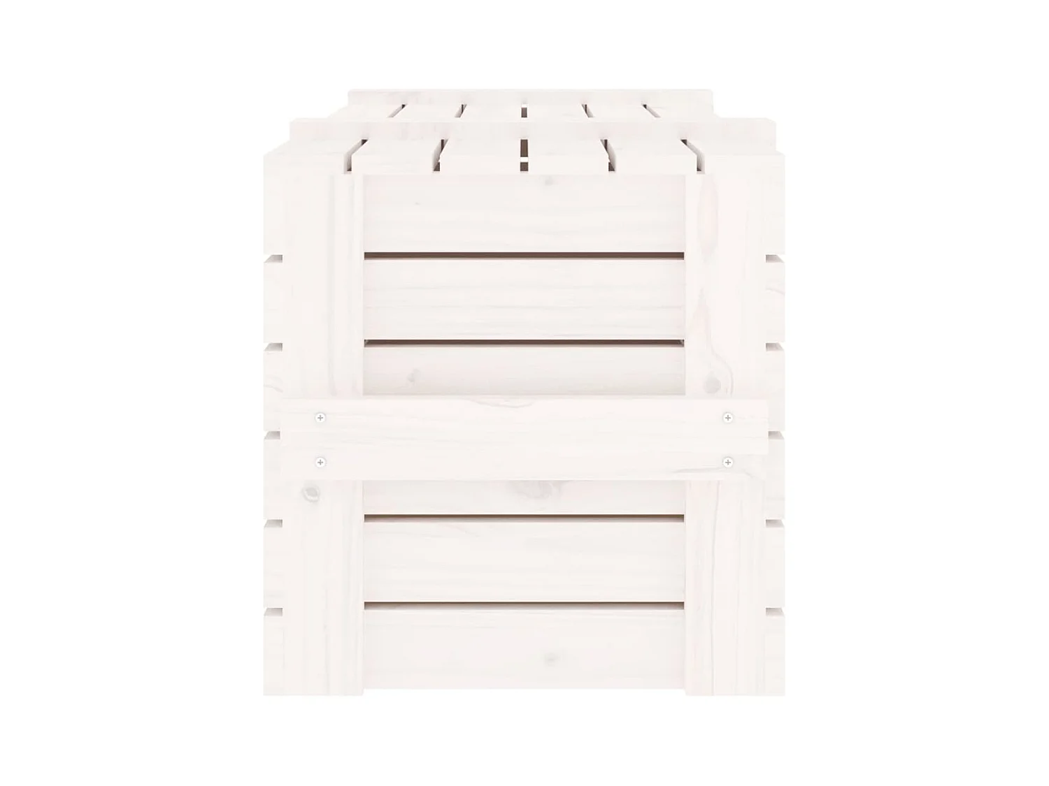 Opbergdoos Wit 91x40,5x42 cm Massief grenenhout