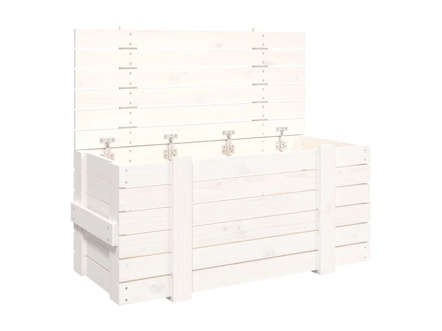 Caja de almacenaje Blanca 91x40,5x42 cm Madera maciza de pino