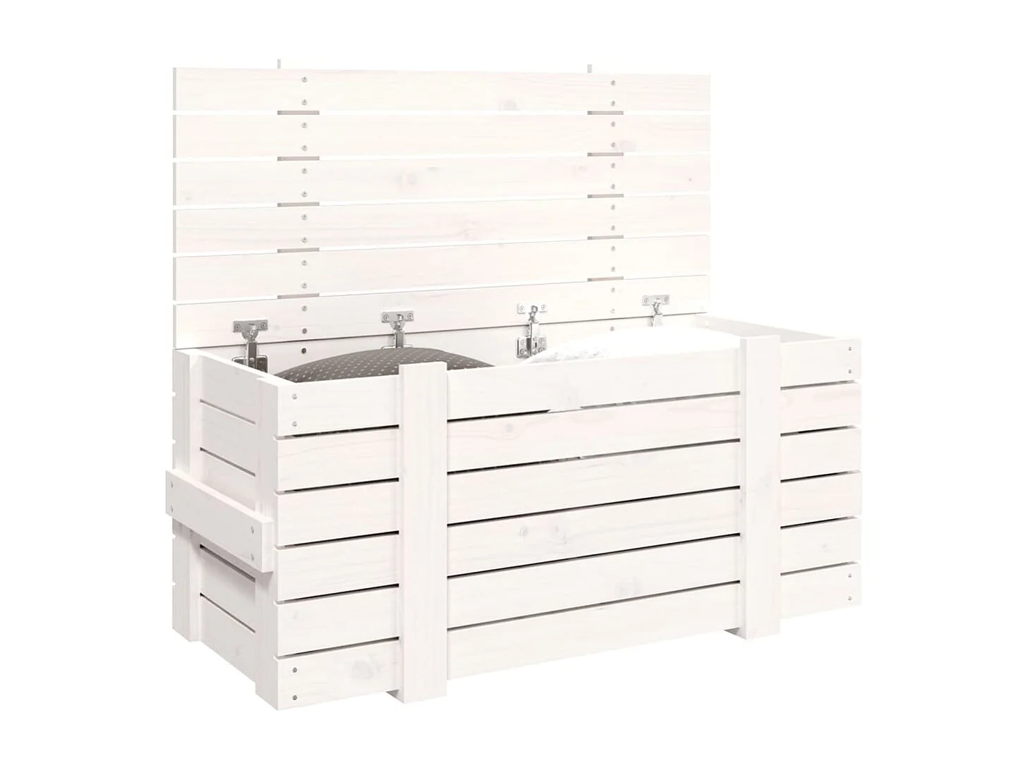 Caja de almacenaje Blanca 91x40,5x42 cm Madera maciza de pino