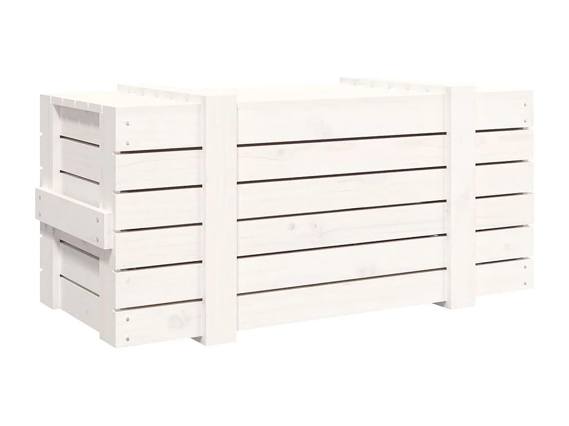 Caja de almacenaje Blanca 91x40,5x42 cm Madera maciza de pino