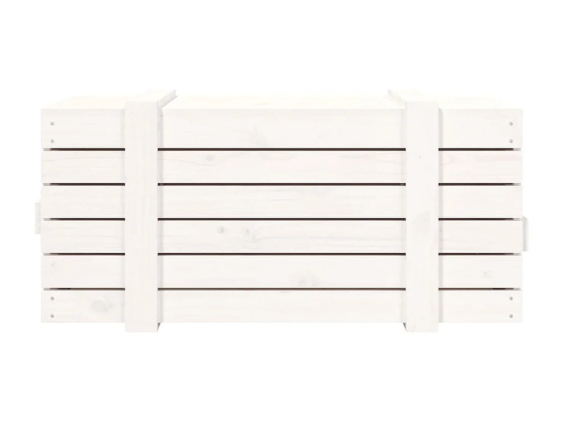 Caja de almacenaje Blanca 91x40,5x42 cm Madera maciza de pino