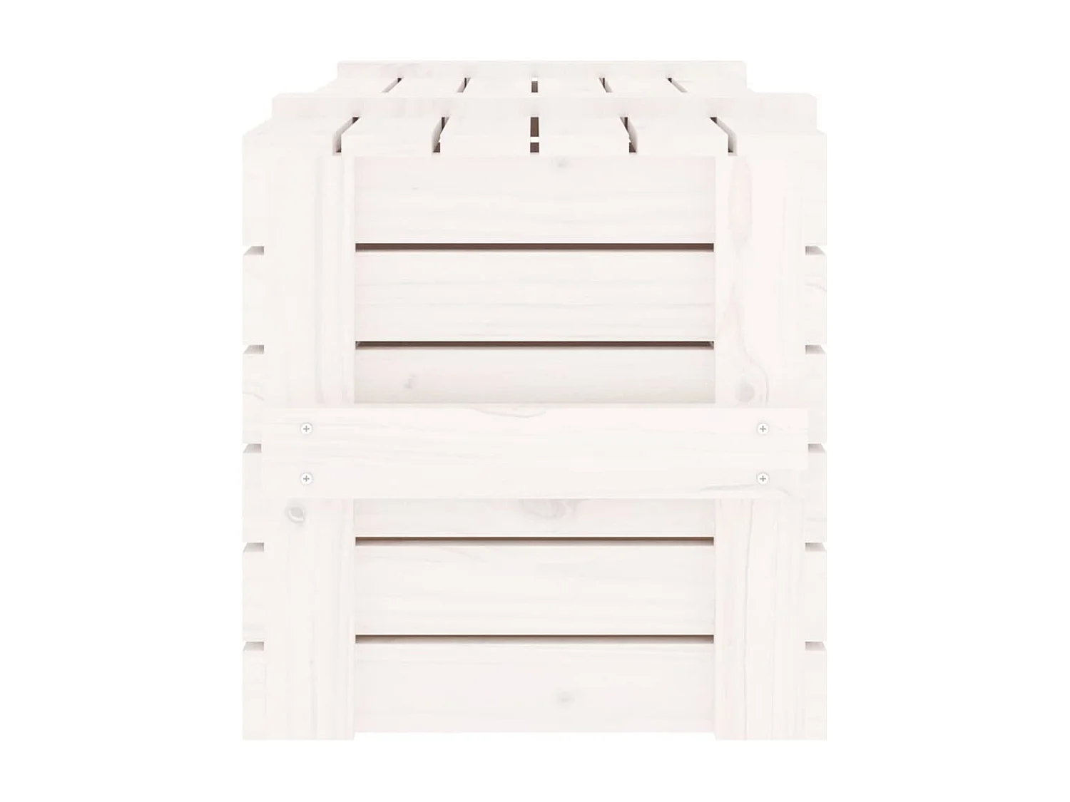 Caja de almacenaje Blanca 91x40,5x42 cm Madera maciza de pino