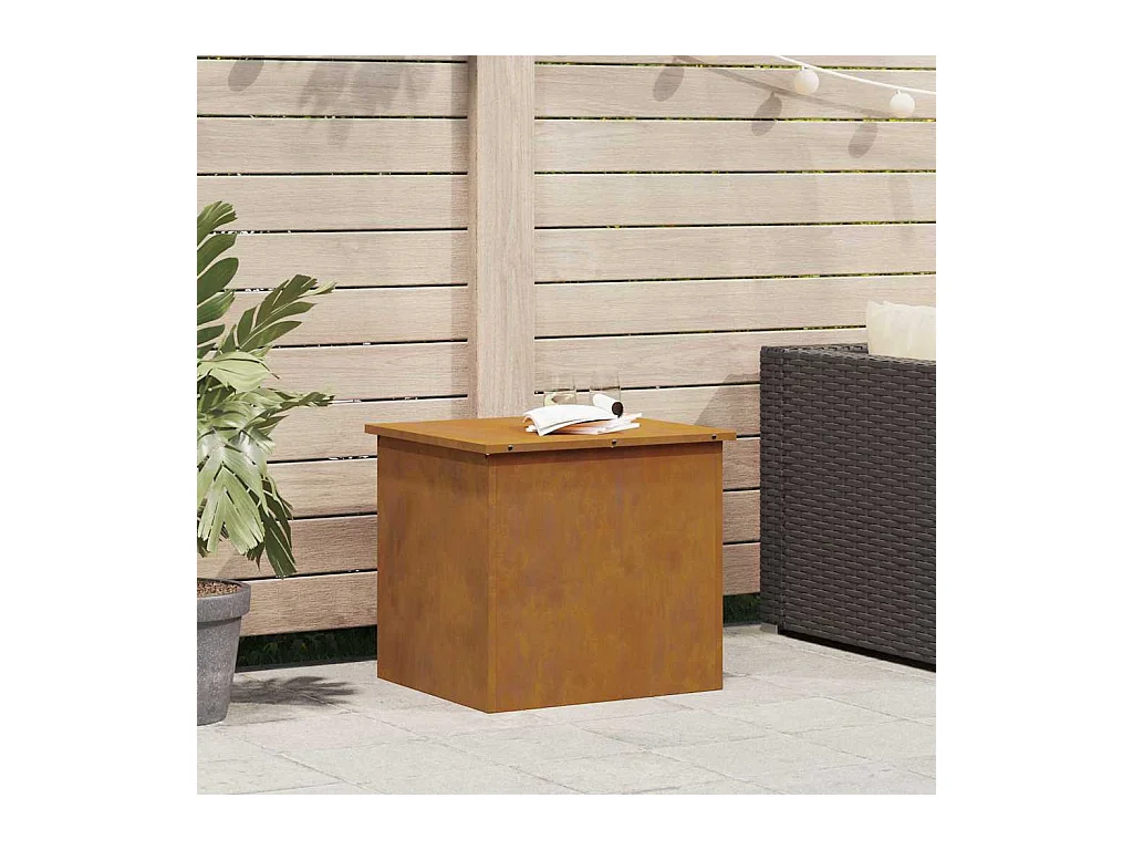 Boîte de Rangement Extérieure Marron 55 x 50.5 x 50 cm