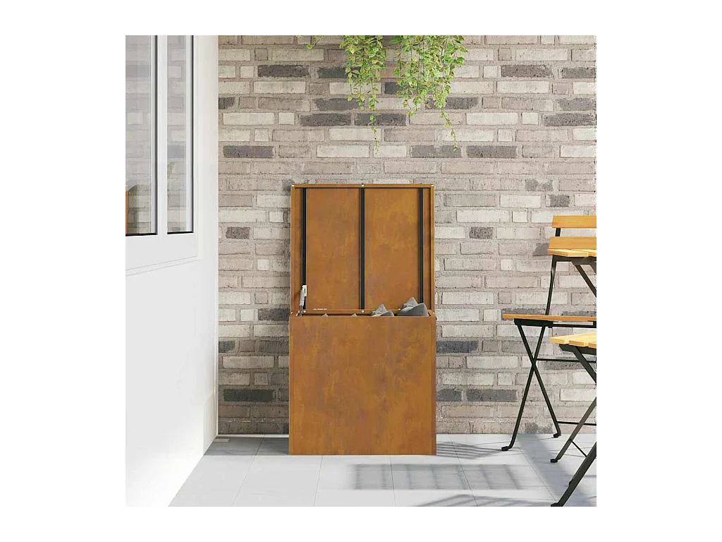 Boîte de Rangement Extérieure Marron 55 x 50.5 x 50 cm